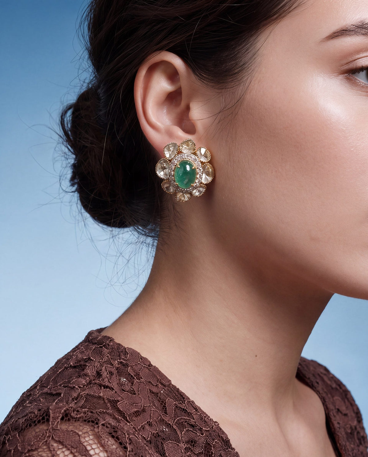 Jeena Polki And Diamond Tops