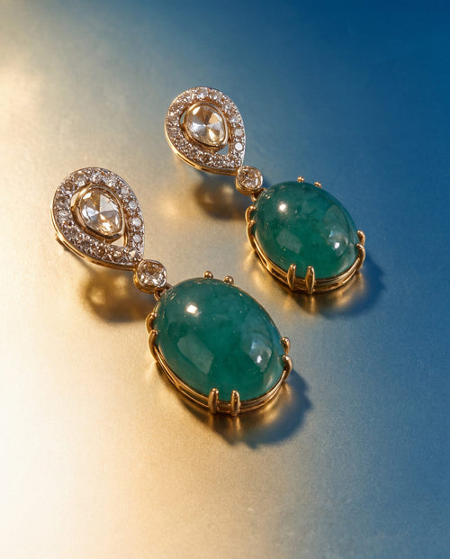 Divya Polki And Diamond Long Earrings
