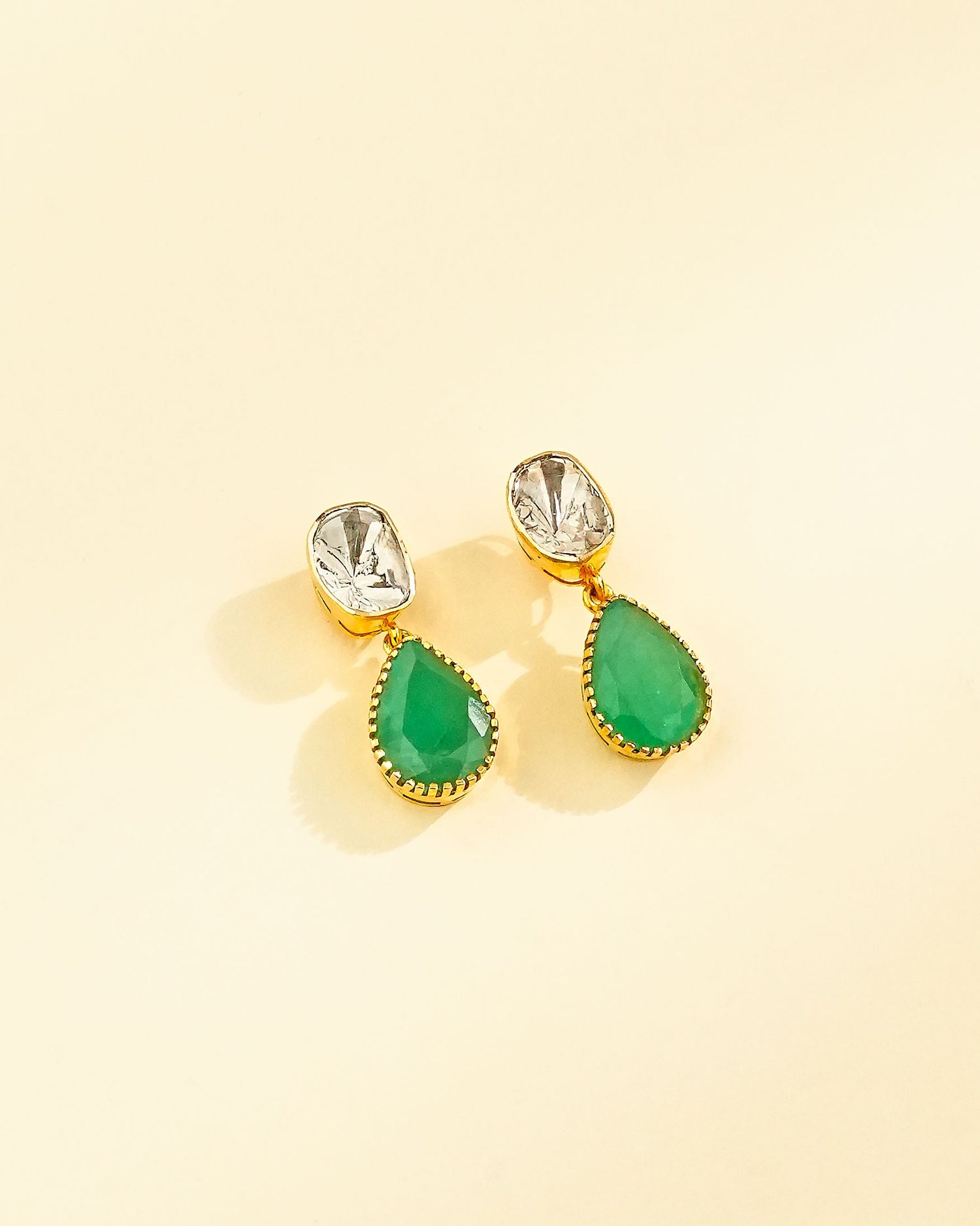 Minakshi Polki And Diamond Long Earrings