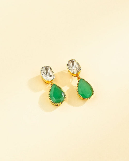 Samvi Polki And Diamond Long Earrings