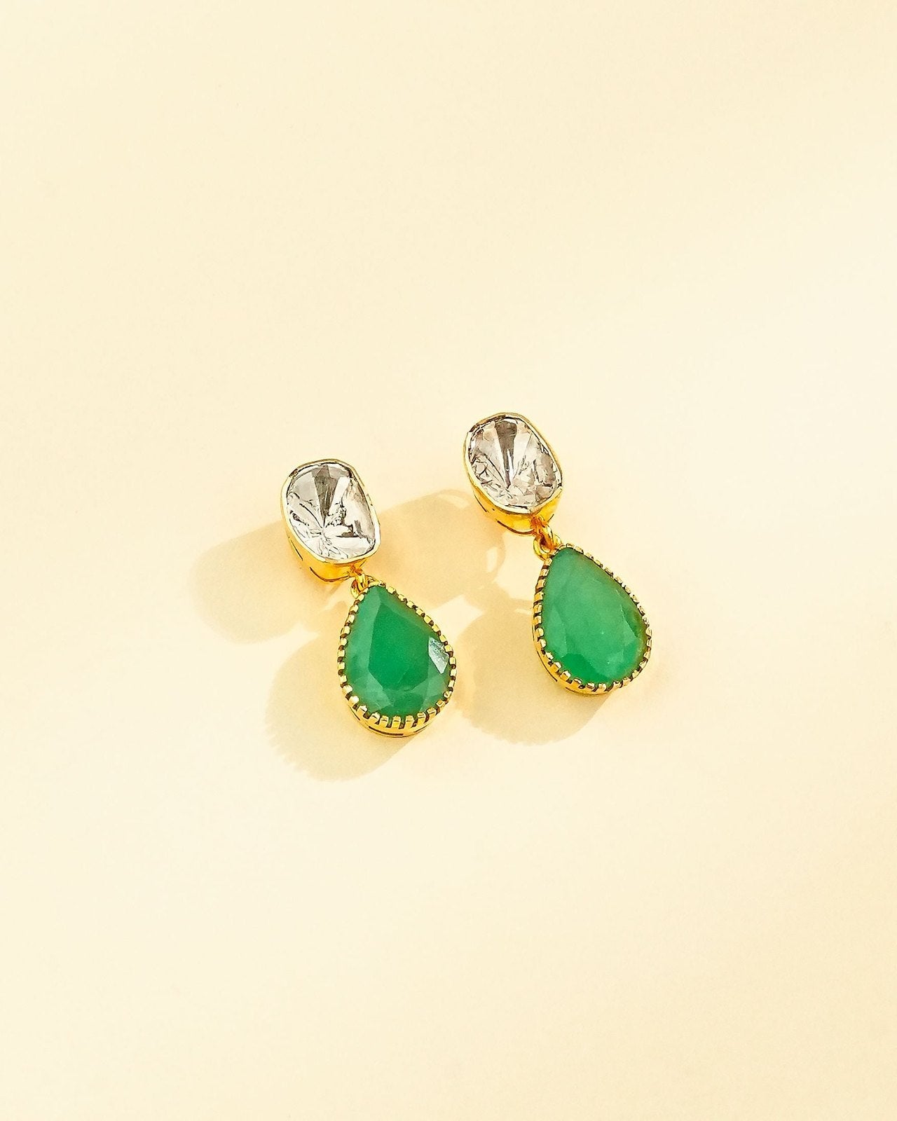 Samvi Polki And Diamond Long Earrings