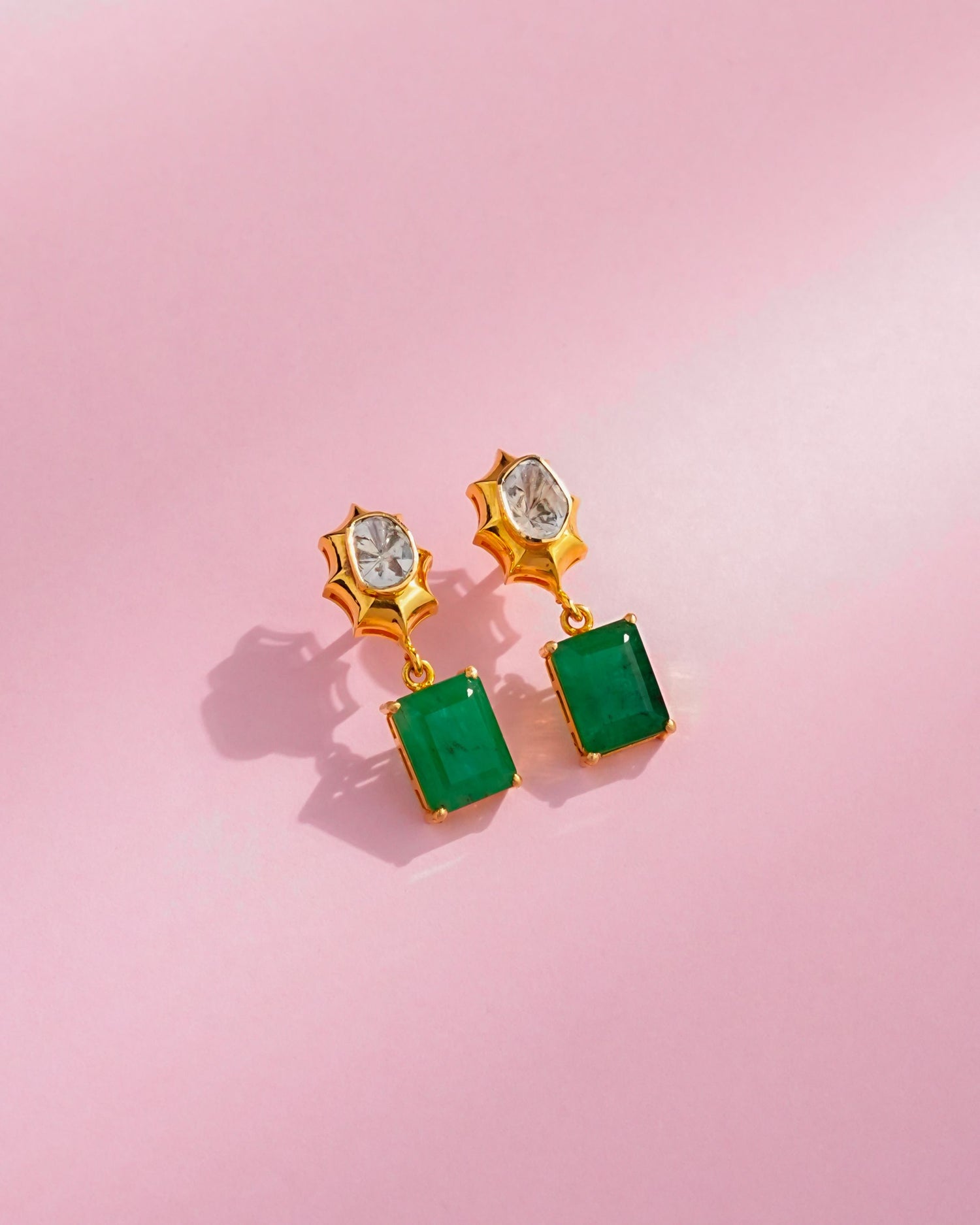 Emika Polki Long Earrings