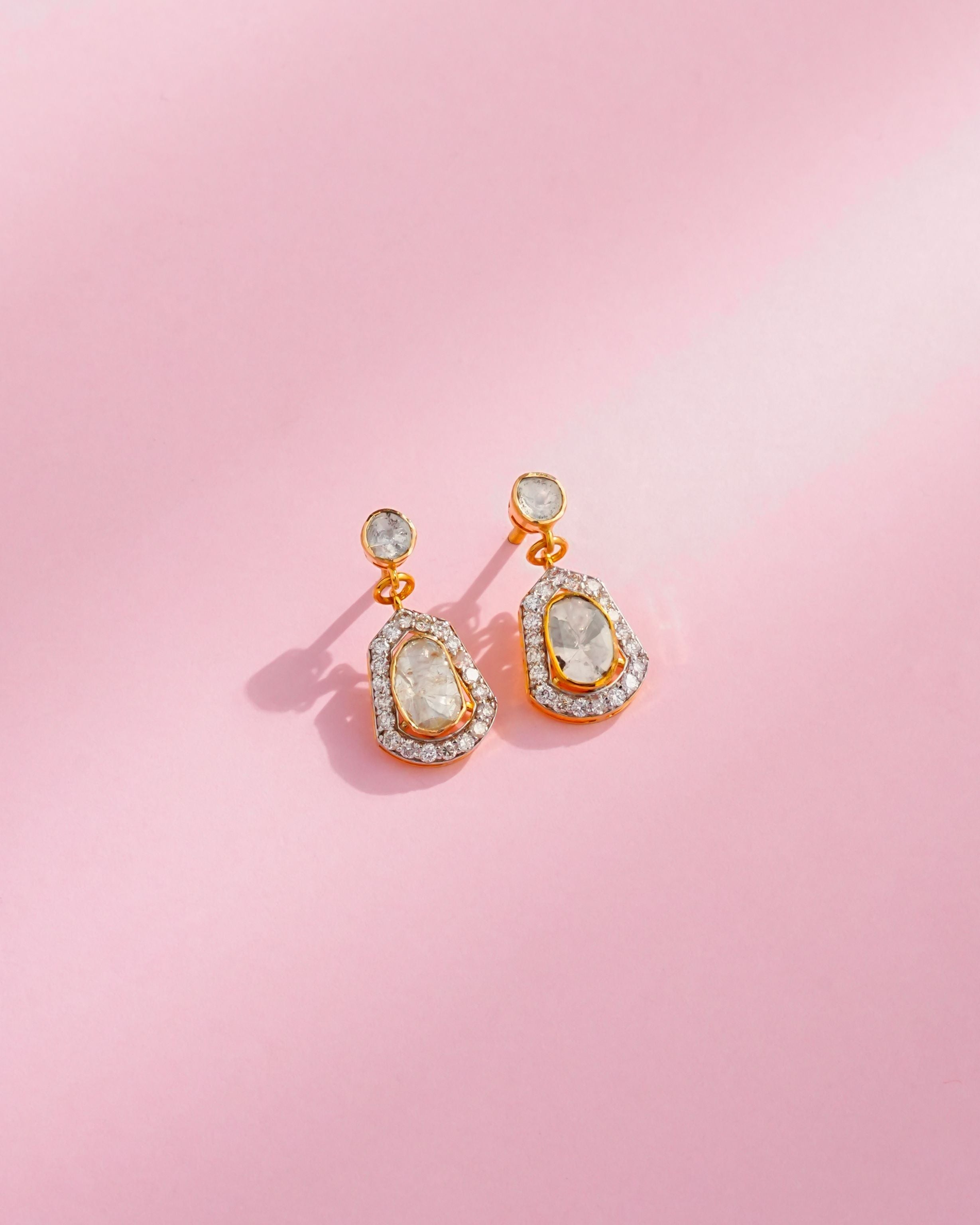 Naysa Polki And Diamond Long Earrings