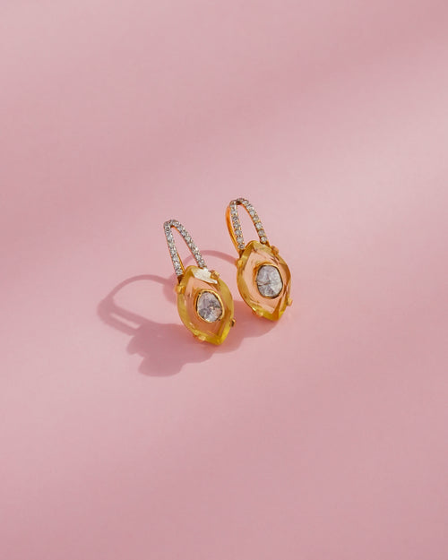Mishti Polki And Diamond Hoops