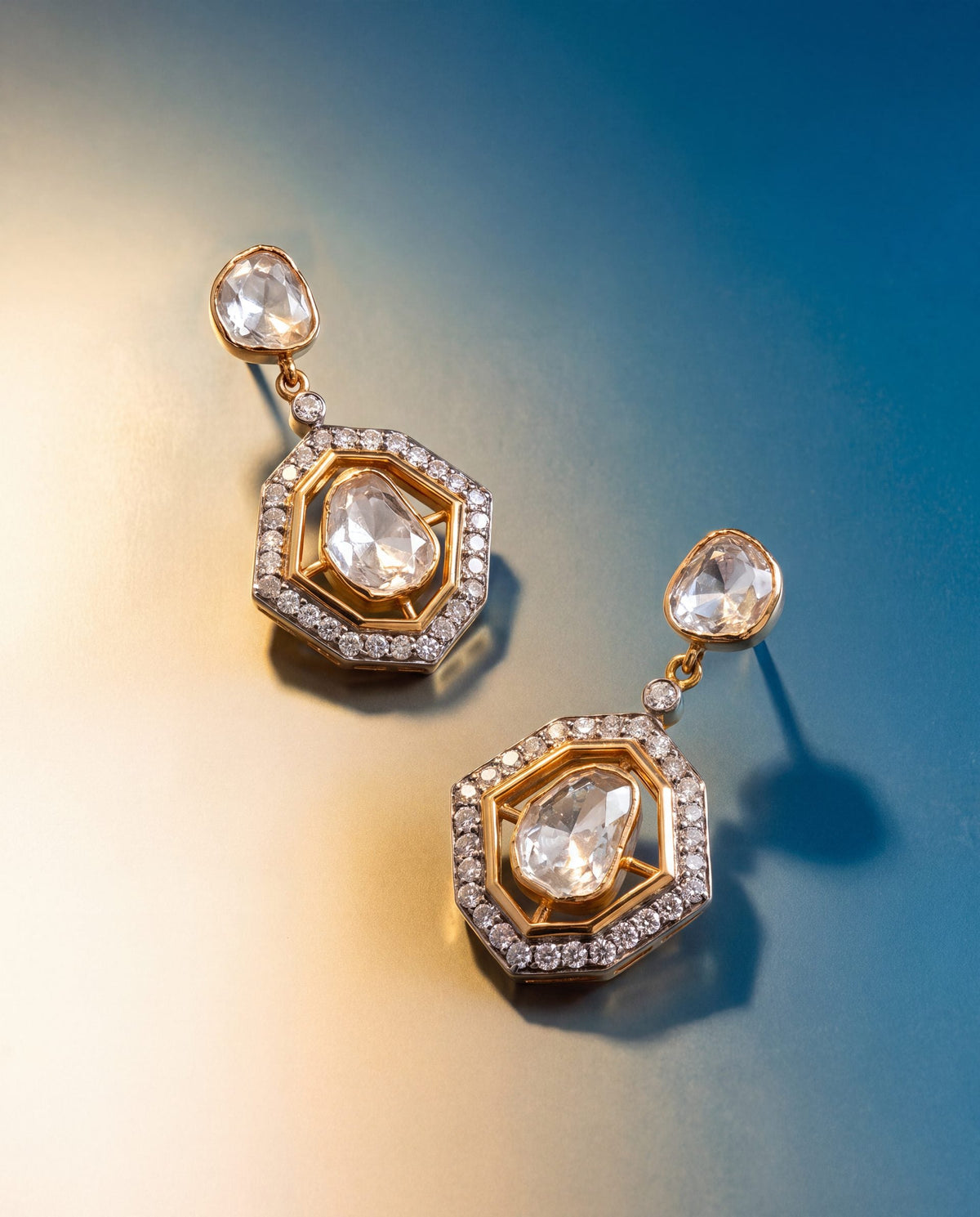 Unnati Polki And Diamond Long Earrings