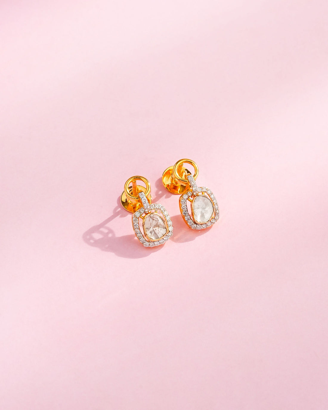 Enaya Polki And Diamond Long Earrings