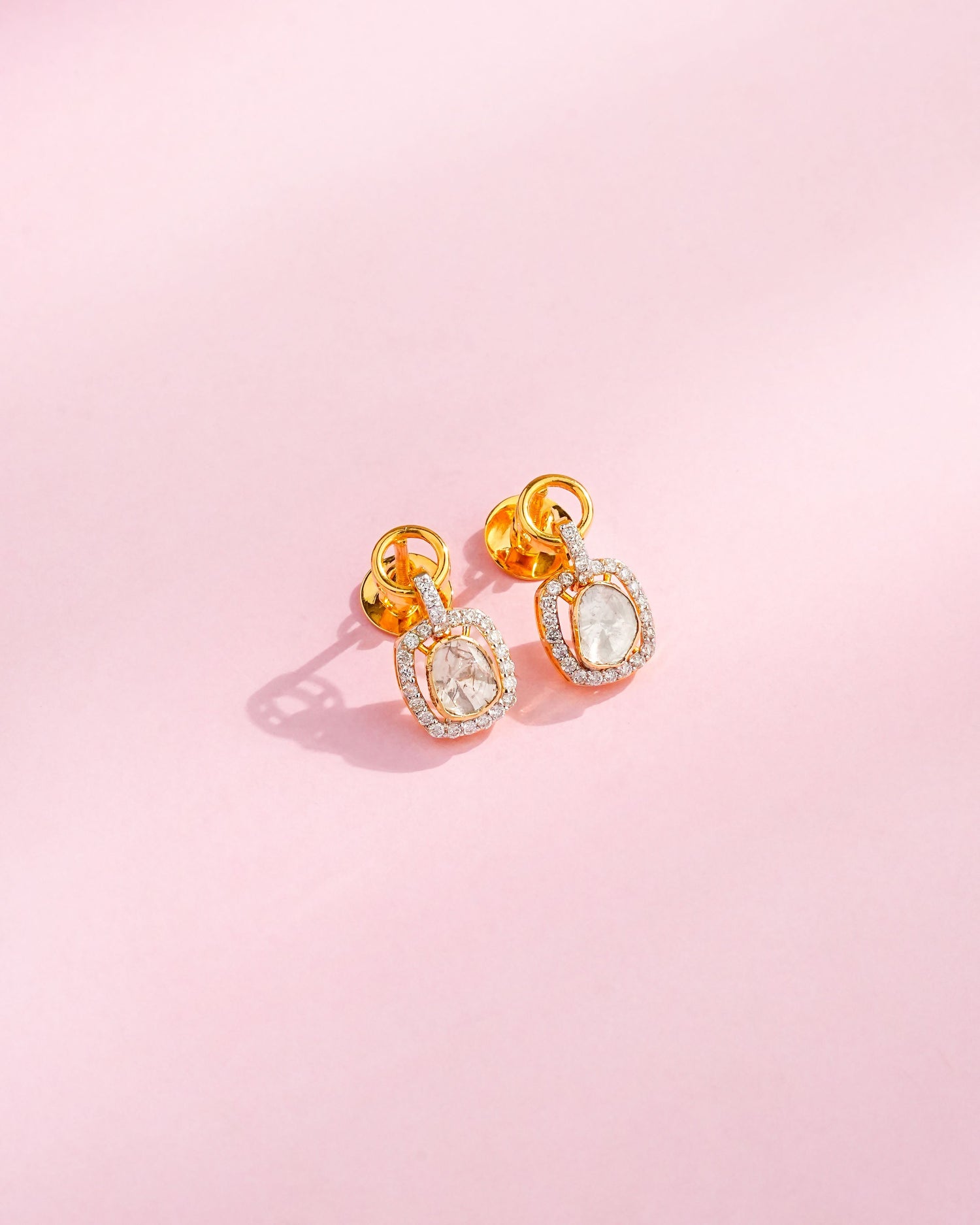 Enaya Polki And Diamond Long Earrings