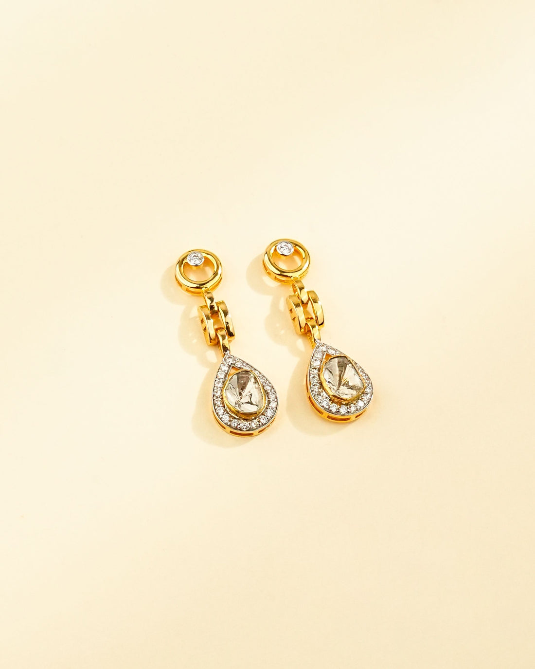 Muskaan Polki And Diamond Long Earrings