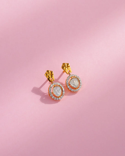 Ekisha Polki And Diamond Long Earrings