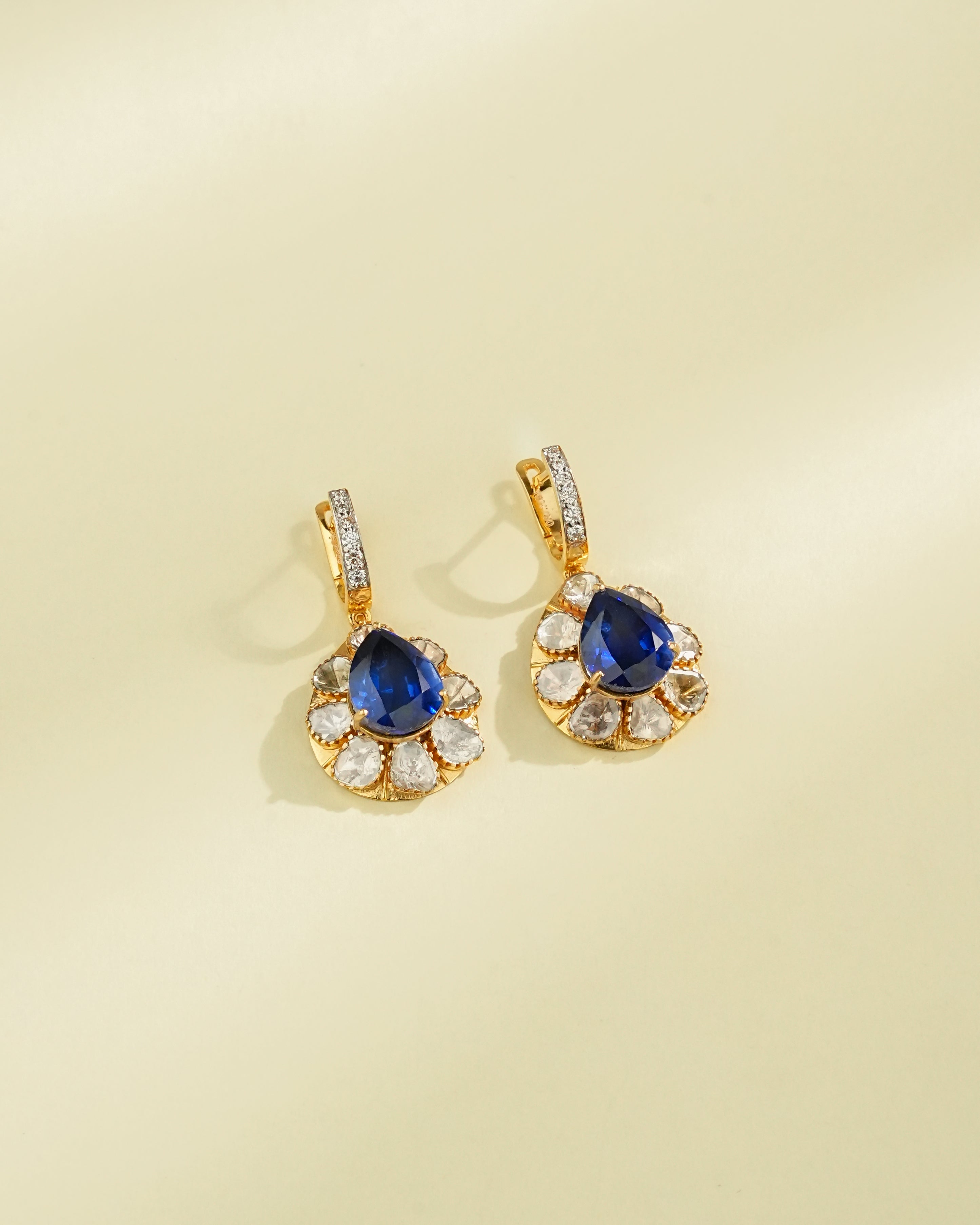 Manika Polki And Diamond Hoops