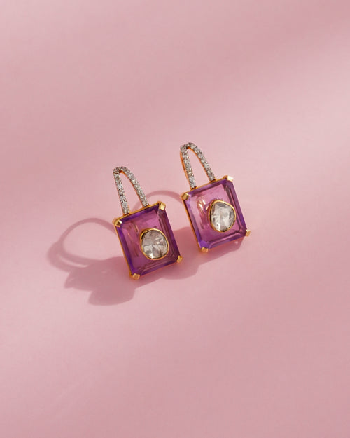 Misha Polki And Diamond Hoops