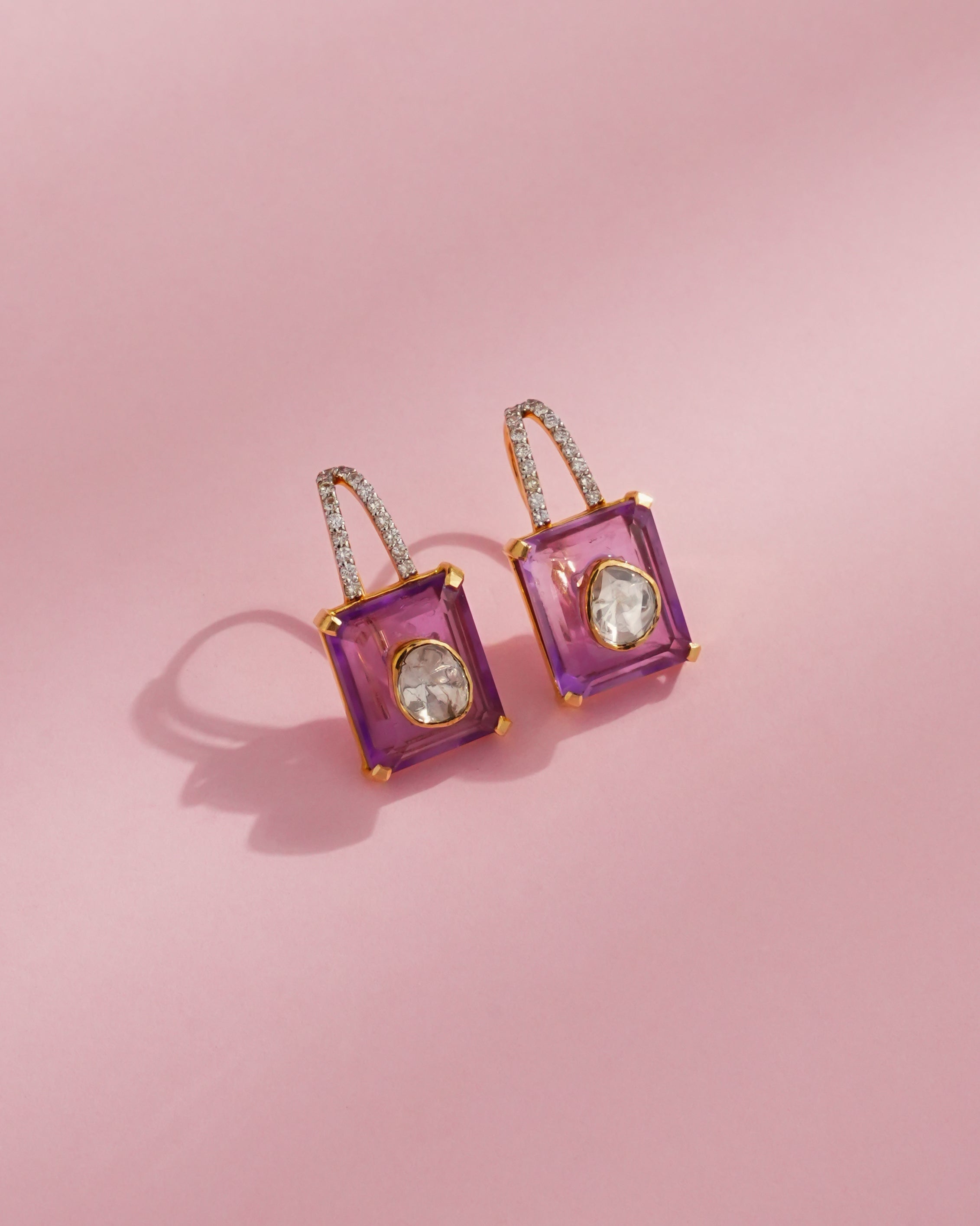 Misha Polki And Diamond Hoops