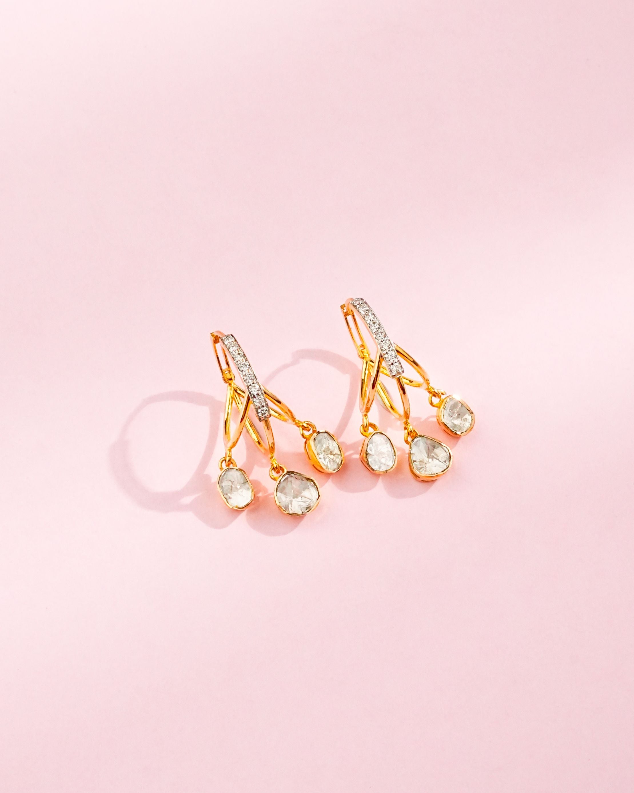 Aaliya Polki And Diamond Hoops