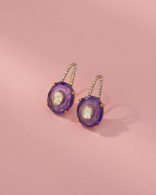 Kavisha Polki And Diamond Hoops