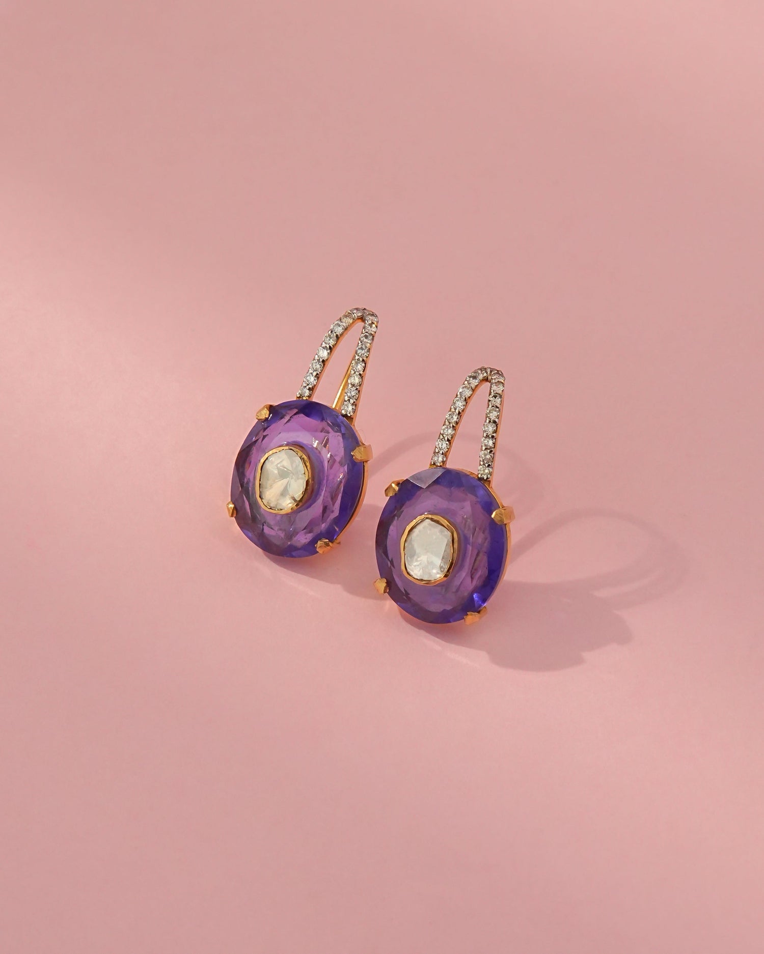 Kavisha Polki And Diamond Hoops