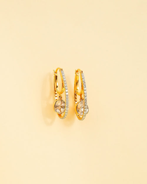 Meghna Polki And Diamond Hoops