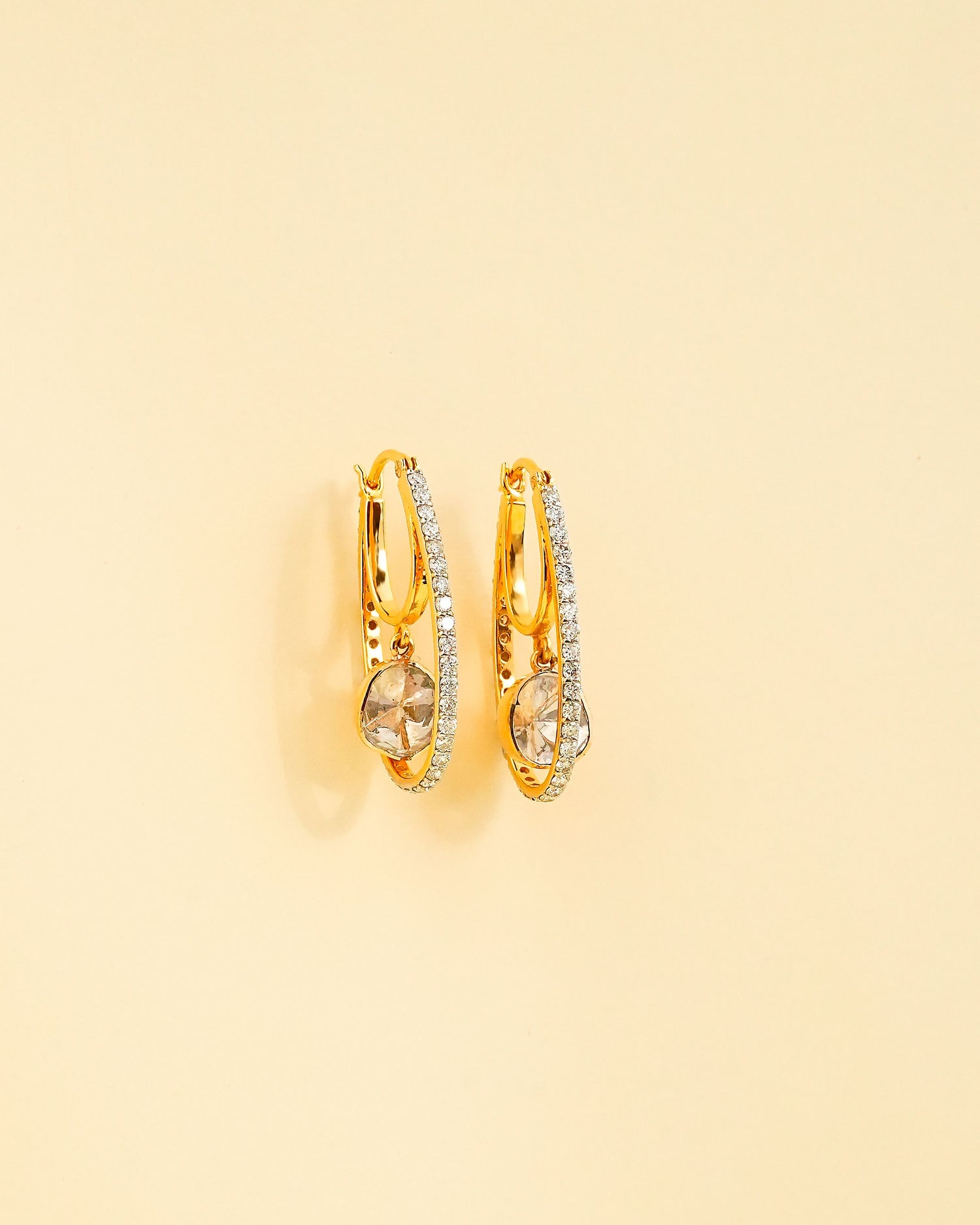 Meghna Polki And Diamond Hoops