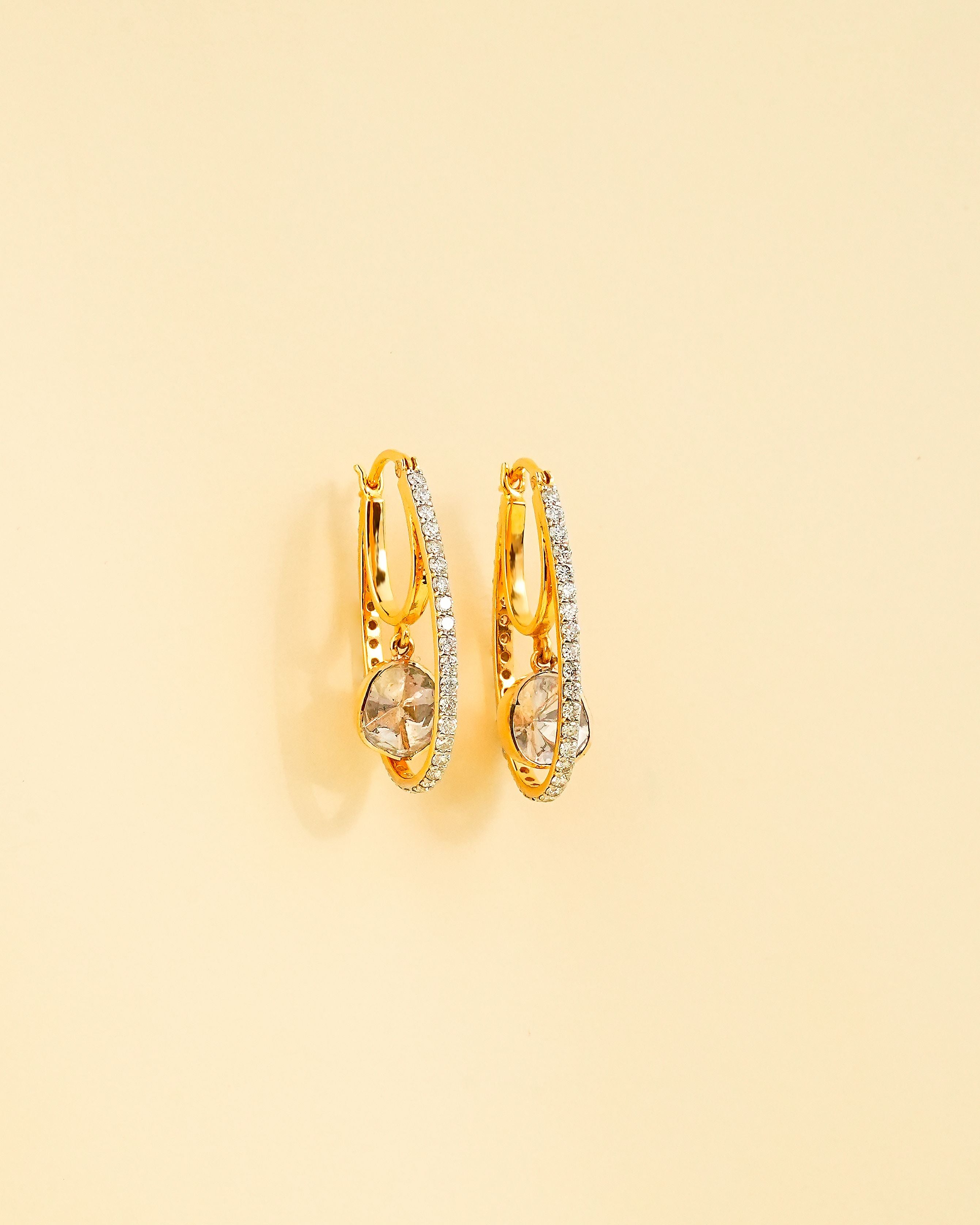 Meghna Polki And Diamond Hoops