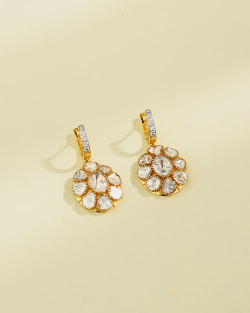 Meenal Polki And Diamond Hoops