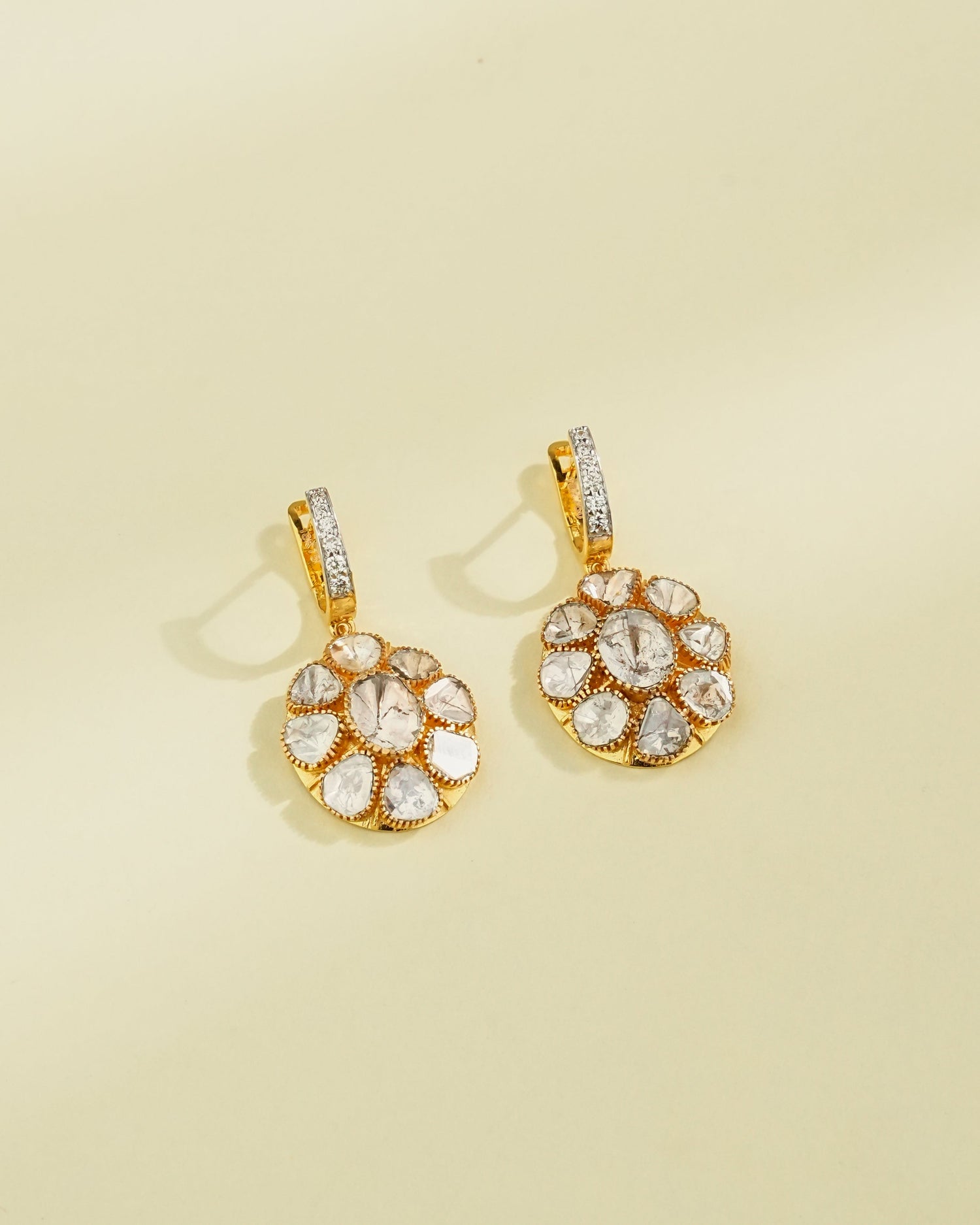 Meenal Polki And Diamond Hoops