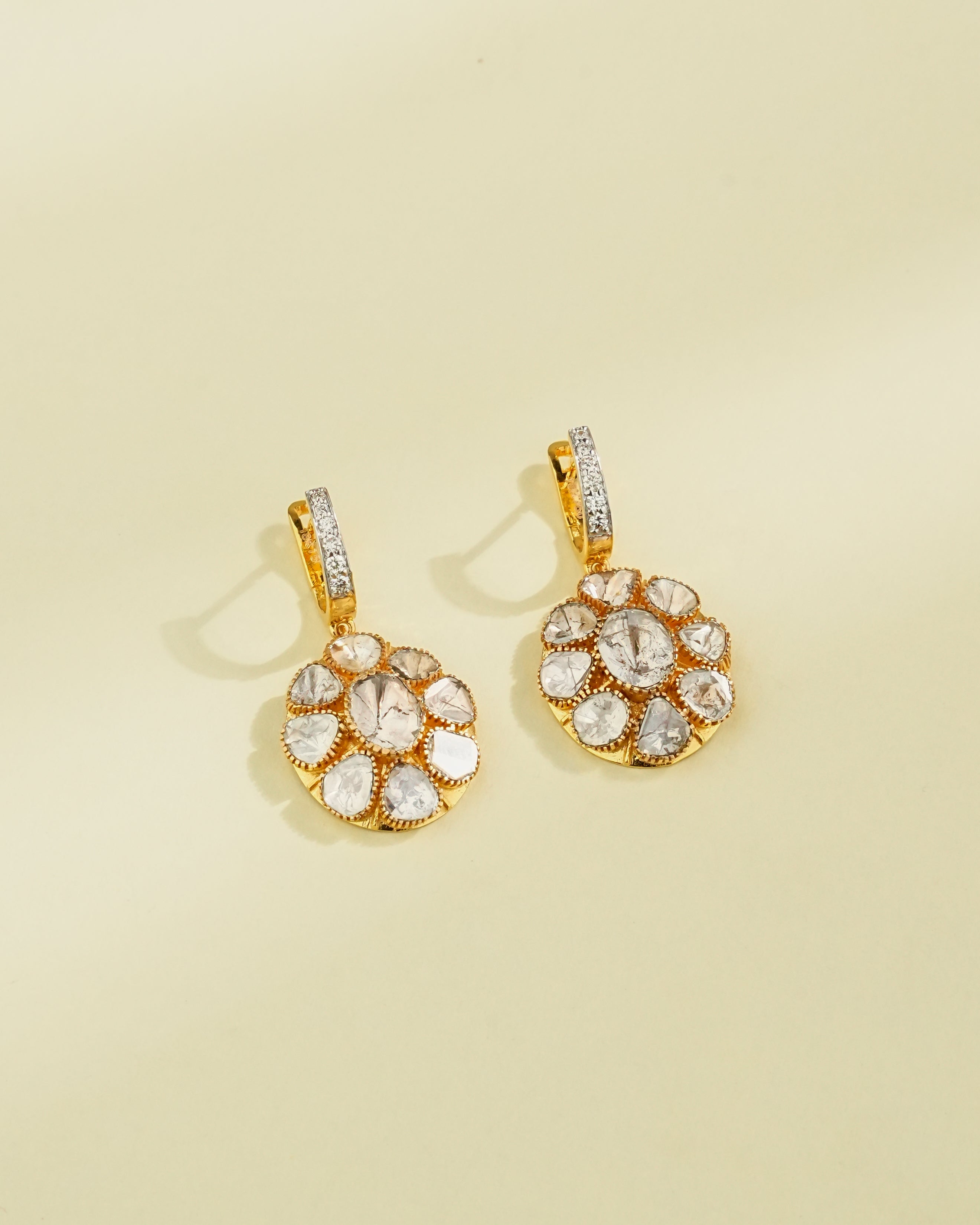 Meenal Polki And Diamond Hoops
