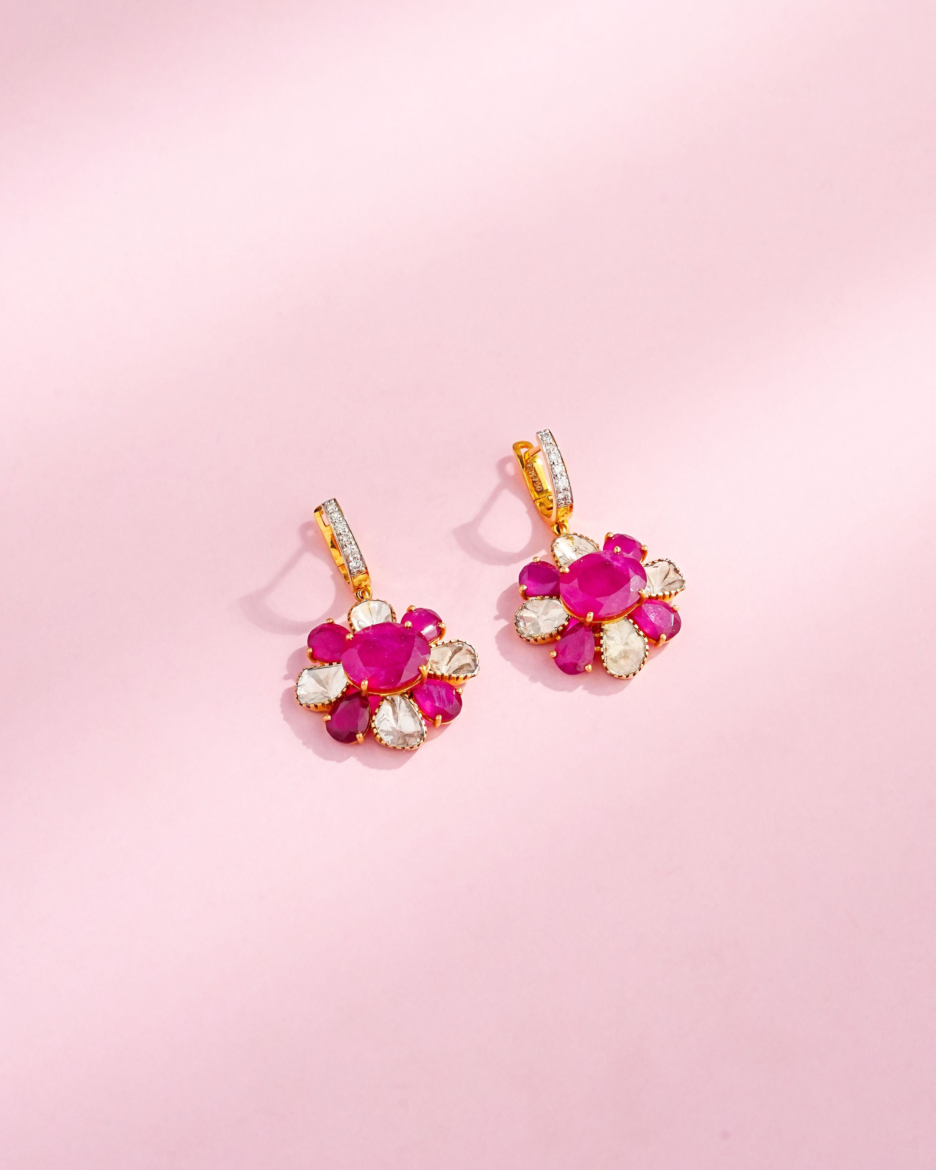 Ekshita Polki And Diamond Hoops