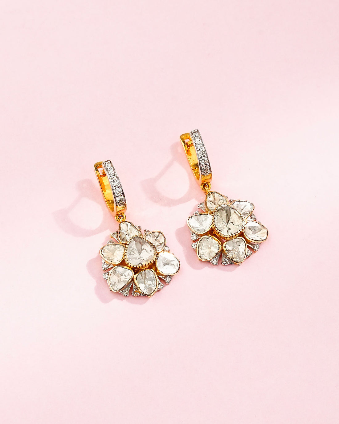 Aalia Polki And Diamond Hoops