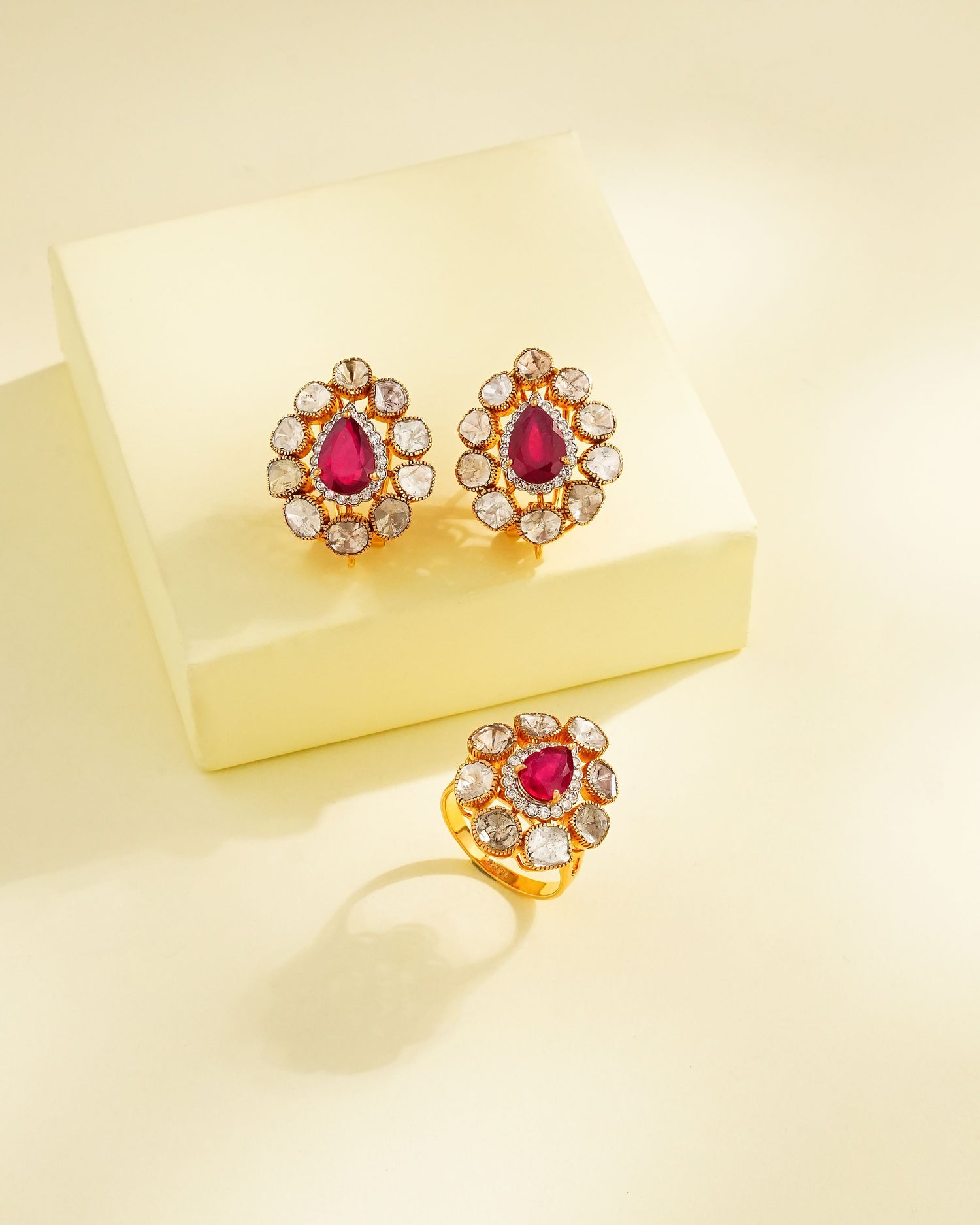 Lisha Polki And Diamond Ring