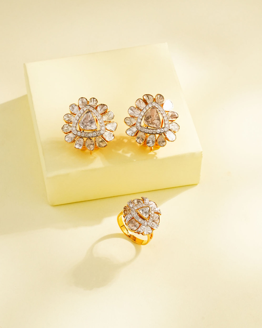 Khushi Polki And Diamond Ring