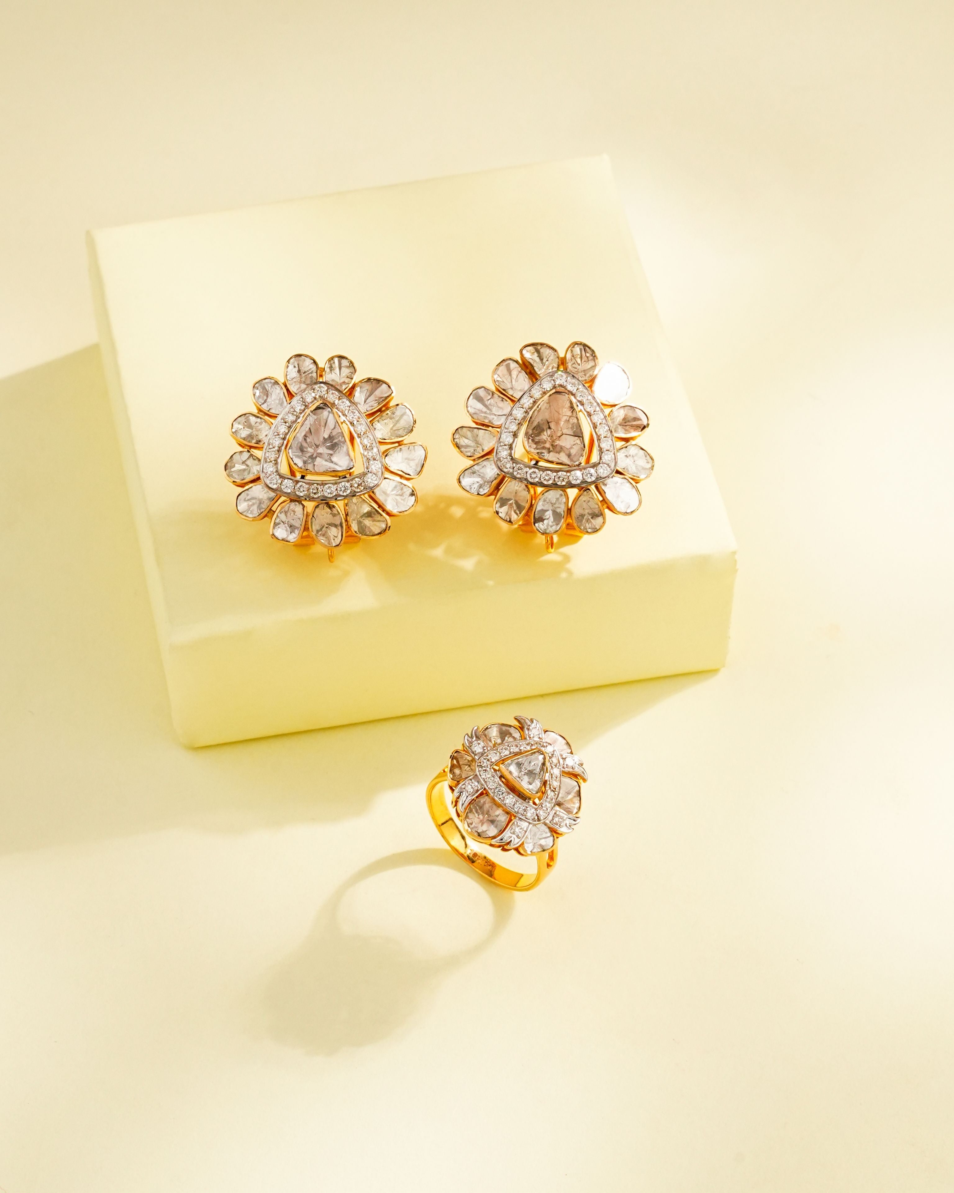 Khushi Polki And Diamond Ring
