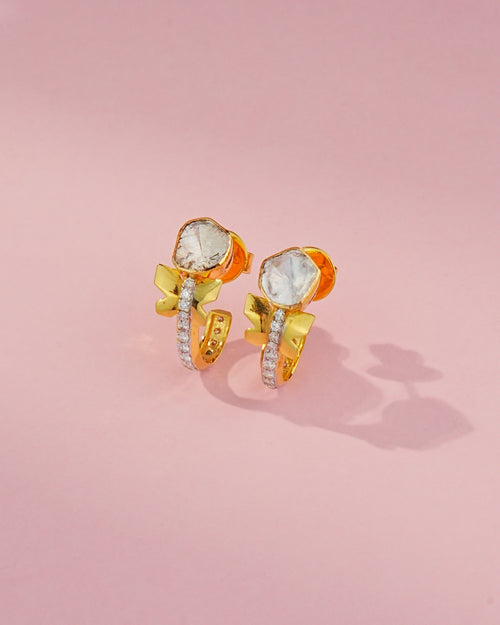 Zoe Polki And Diamond Hoops
