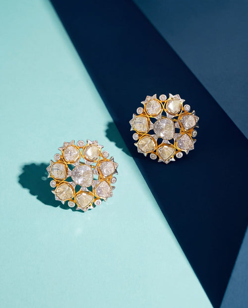 Lavanya Polki And Diamond Tops