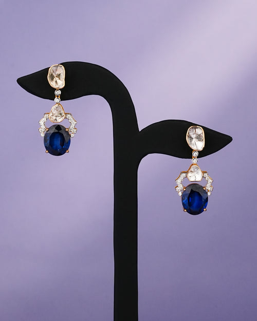 Tisya Polki And Diamond Long Earrings