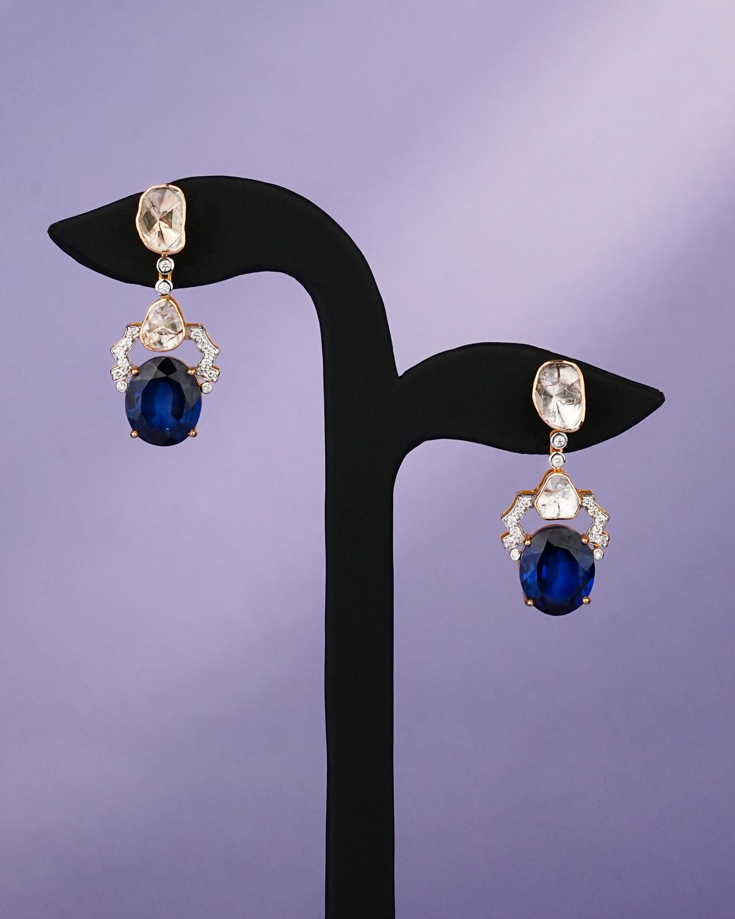 Tisya Polki And Diamond Long Earrings