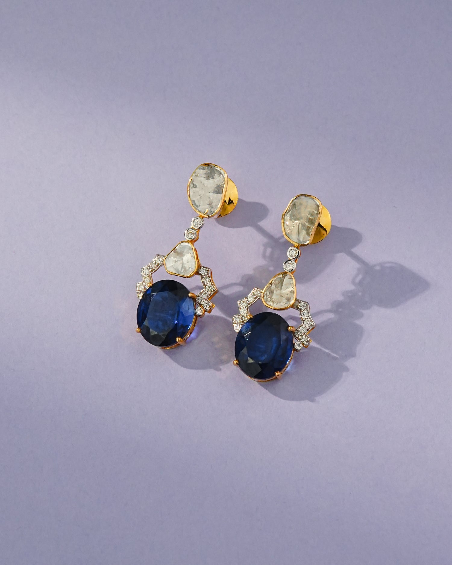 Tisya Polki And Diamond Long Earrings