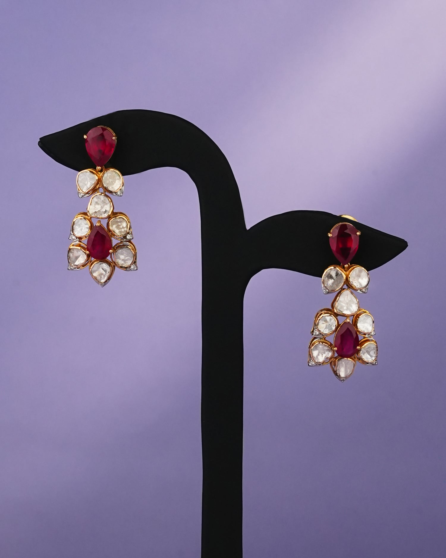 Nova Polki And Diamond Long Earrings