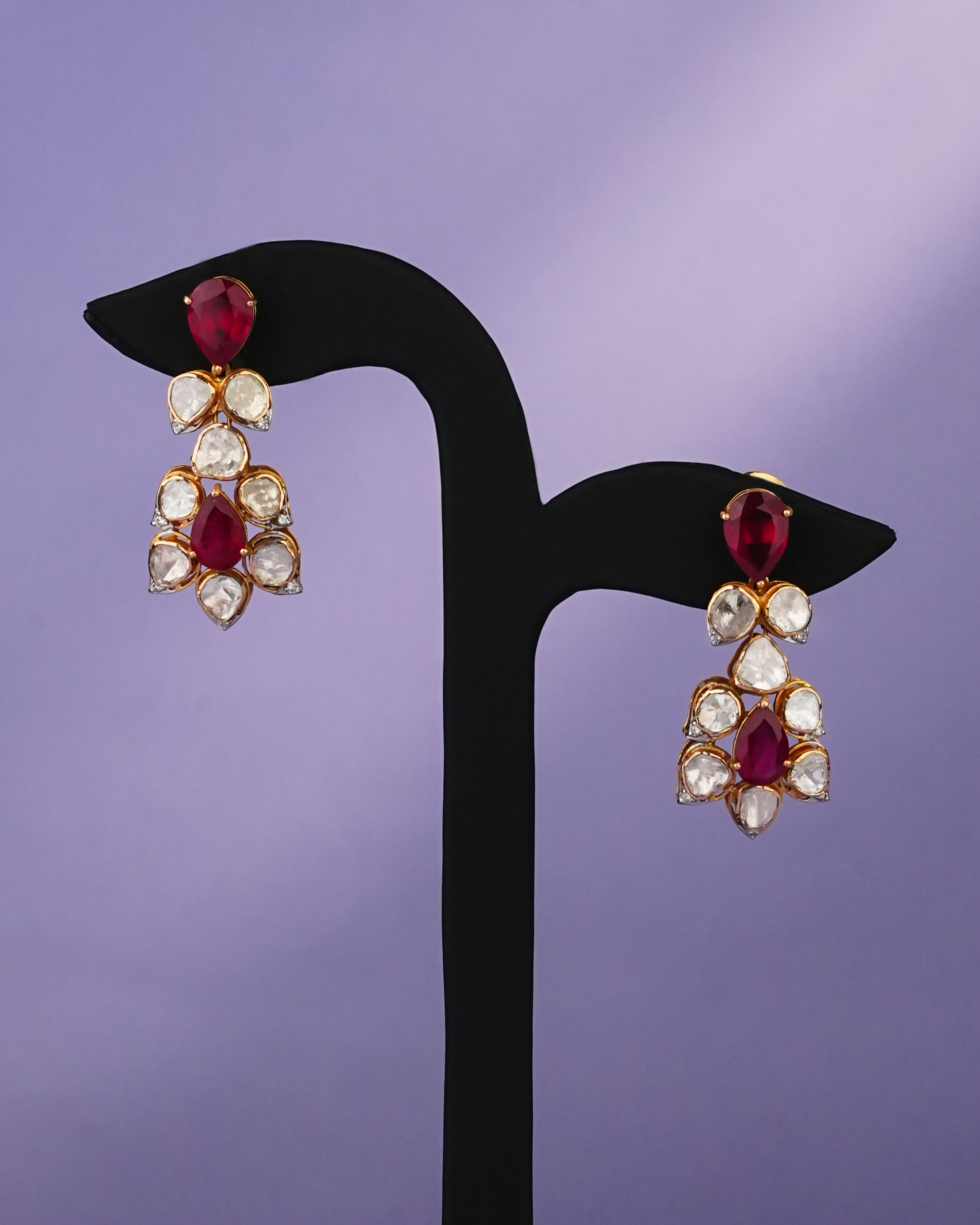 Nova Polki And Diamond Long Earrings