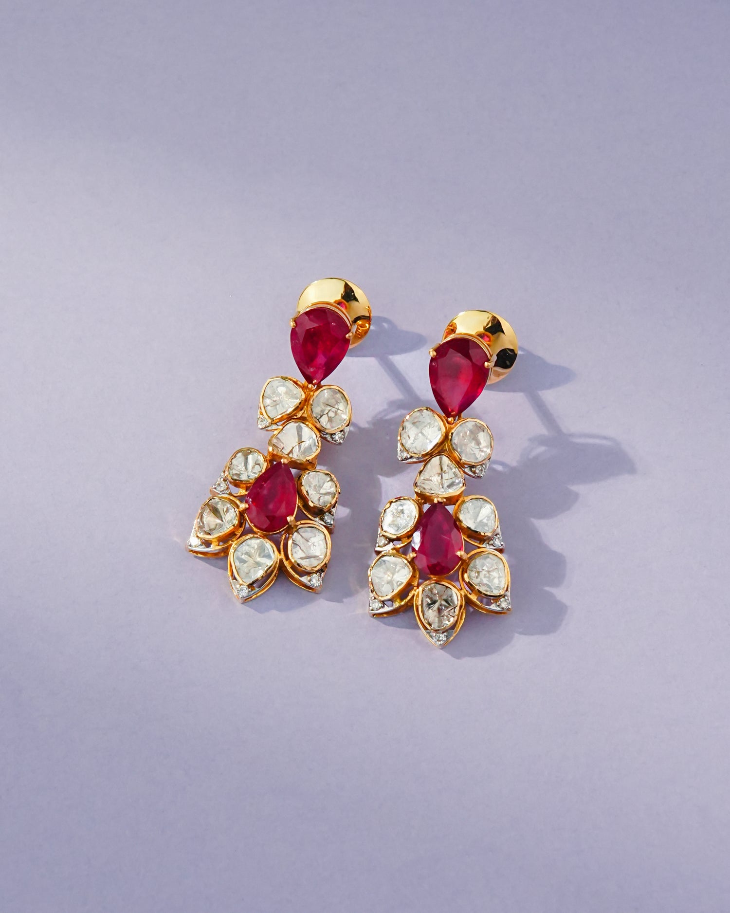Nova Polki And Diamond Long Earrings