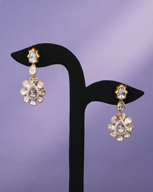 Saira Polki And Diamond Long Earrings