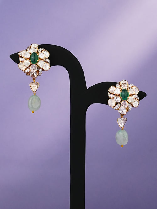 Asmita Polki And Diamond Long Earrings