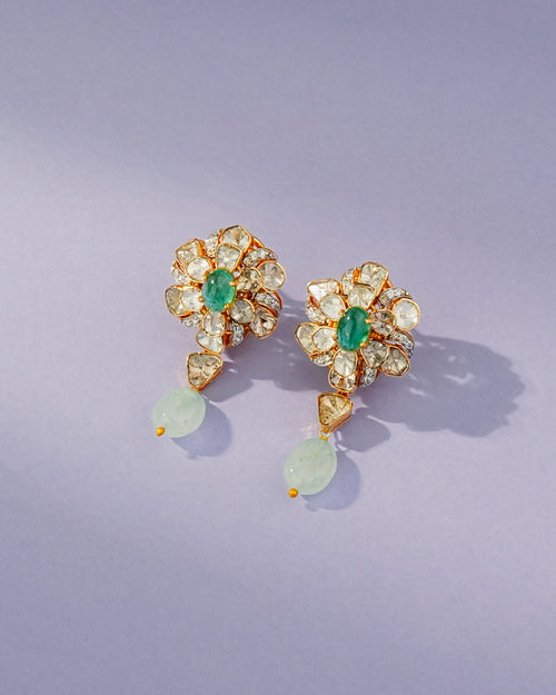 Asmita Polki And Diamond Long Earrings