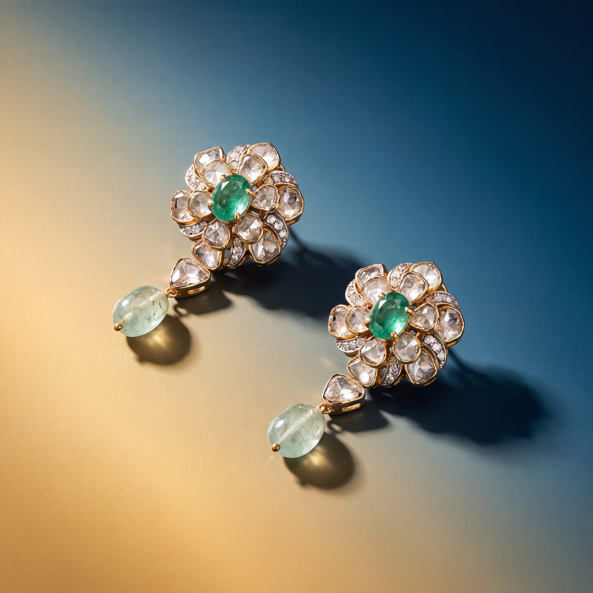 Asmita Polki And Diamond Long Earrings