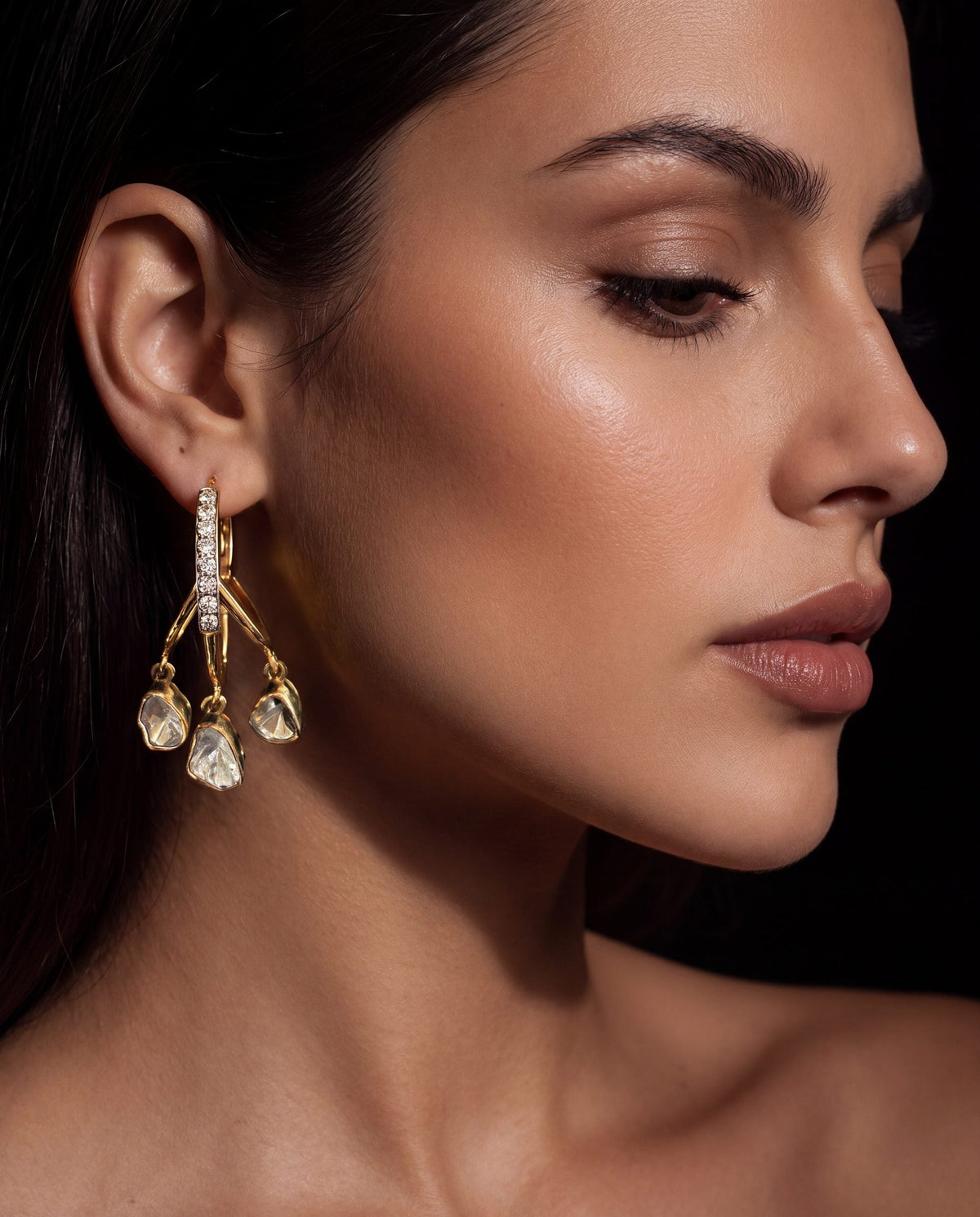 Trupti Polki And Diamond Hoops