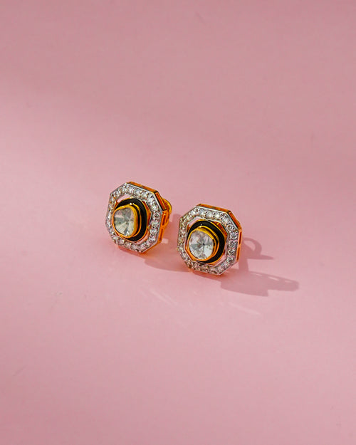 Munira Polki And Diamond Hoops