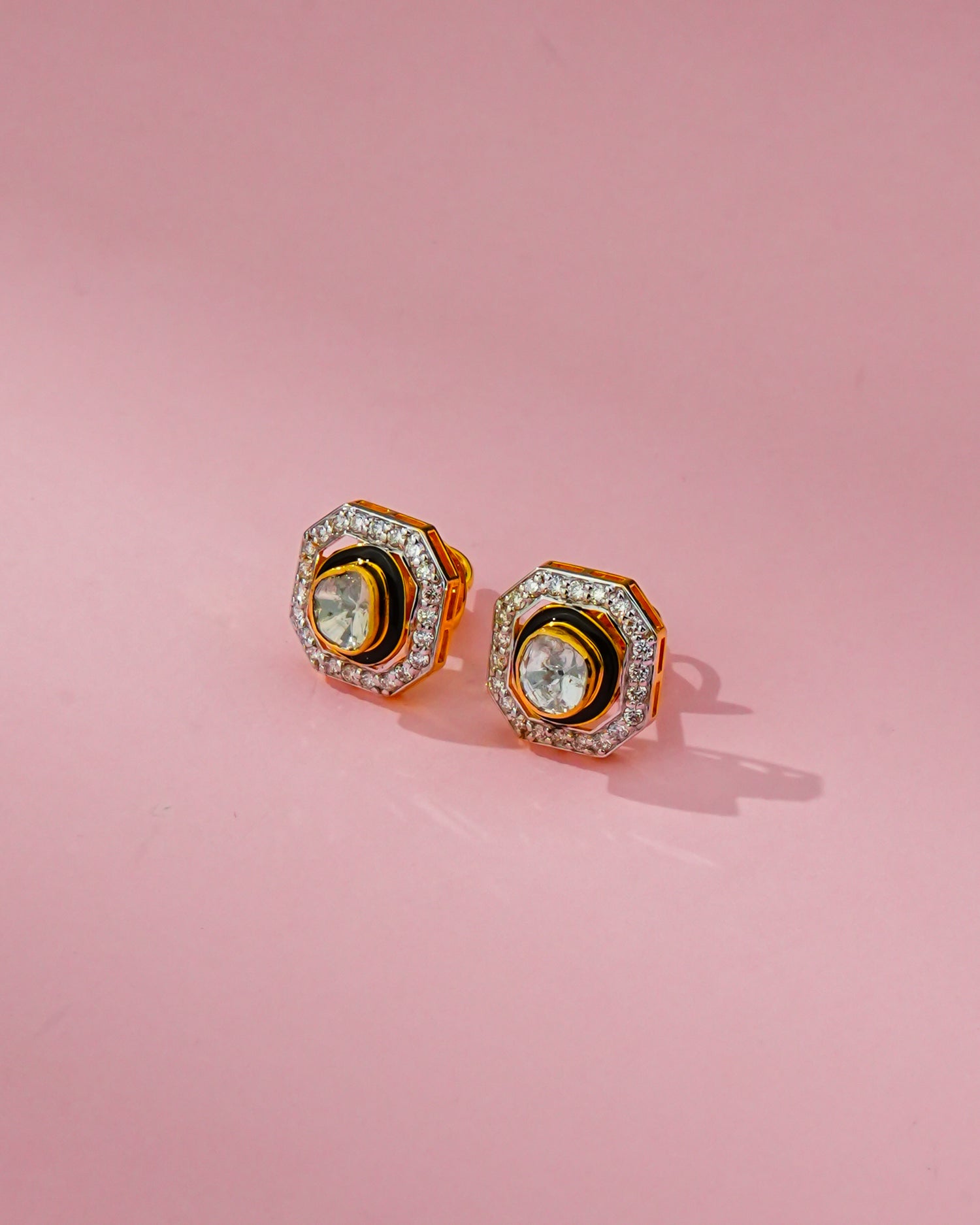 Munira Polki And Diamond Hoops
