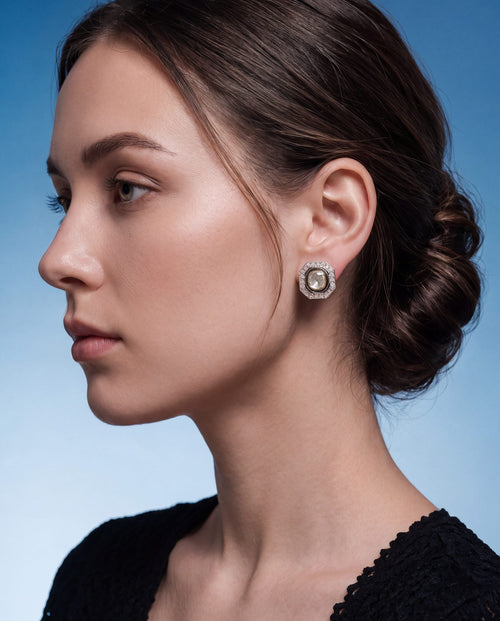 Munira Polki And Diamond Hoops