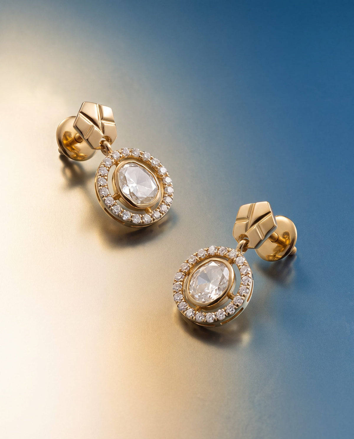 Ekisha Polki And Diamond Long Earrings
