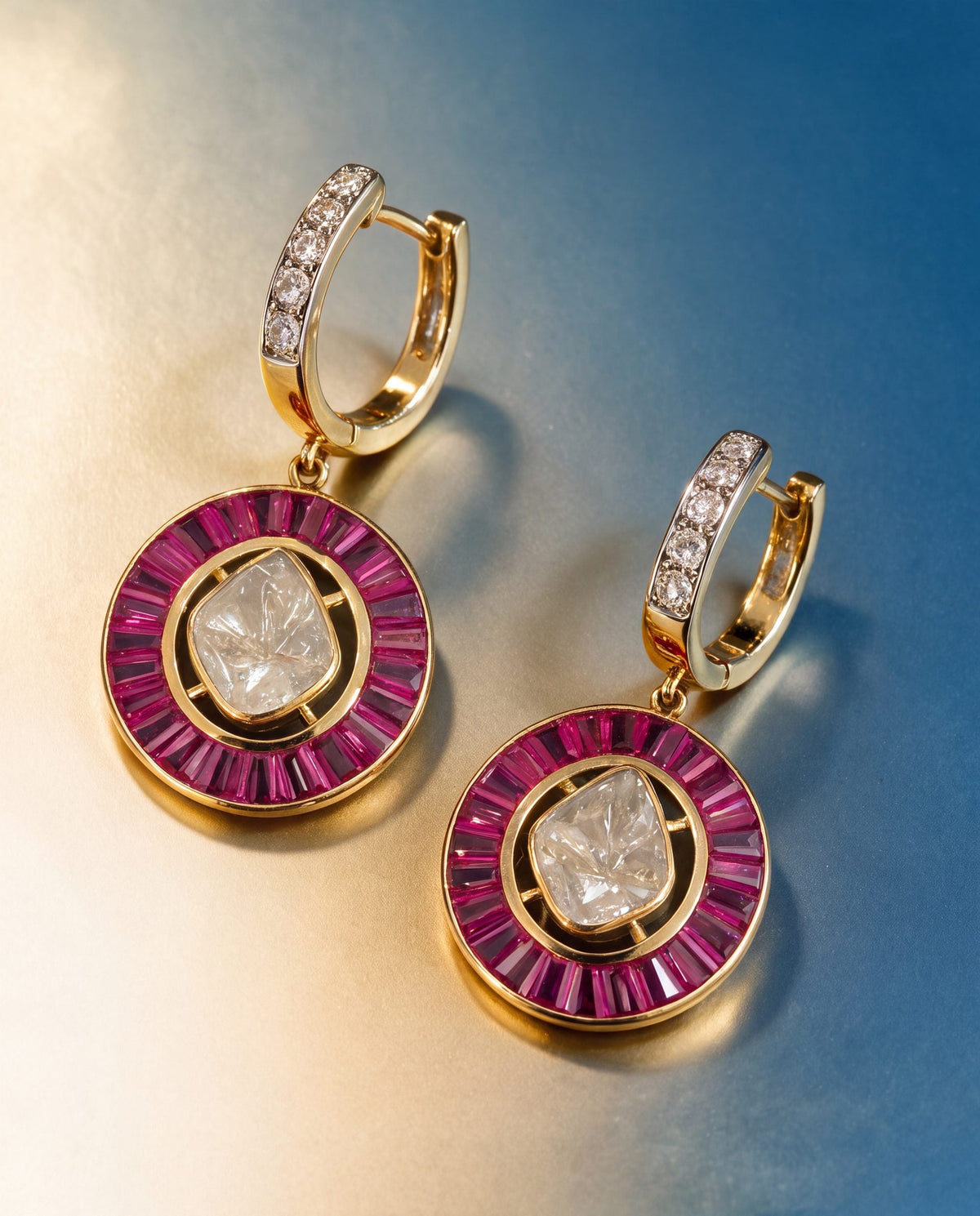 Hiral Polki And Diamond Hoops