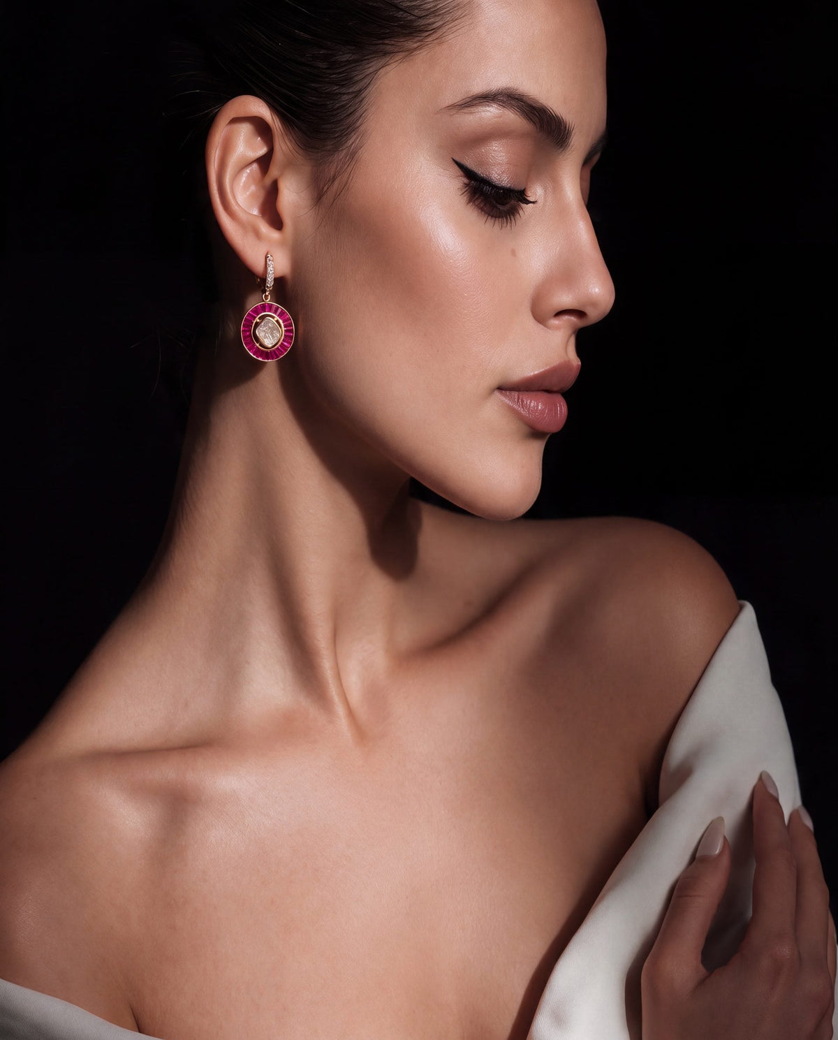 Hiral Polki And Diamond Hoops
