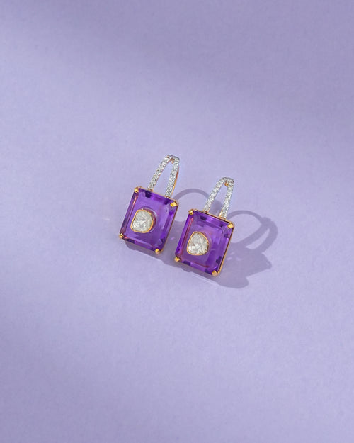 Misha Polki And Diamond Hoops